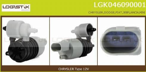 LGK LGK046090001 - Водна помпа за миещо устр., почистване на стъклата vvparts.bg