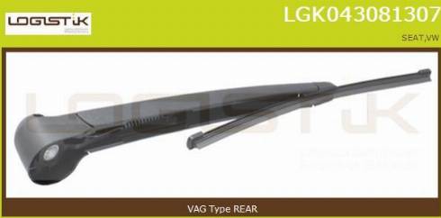 LGK LGK043081307 - Рамо на чистачка, почистване на стъклата vvparts.bg