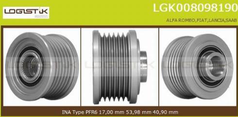 LGK LGK008098190 - Ремъчна шайба, генератор vvparts.bg