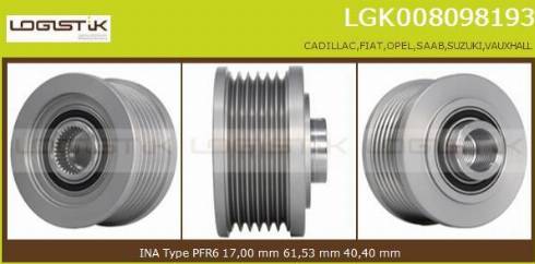 LGK LGK008098193 - Ремъчна шайба, генератор vvparts.bg