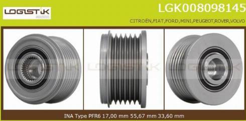 LGK LGK008098145 - Ремъчна шайба, генератор vvparts.bg