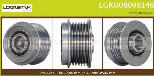 LGK LGK008098146 - Ремъчна шайба, генератор vvparts.bg