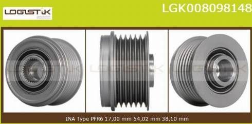 LGK LGK008098148 - Ремъчна шайба, генератор vvparts.bg