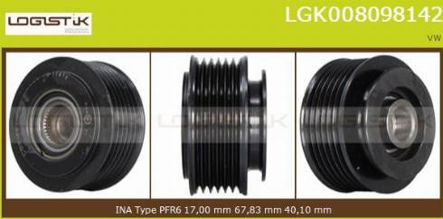 LGK LGK008098142 - Ремъчна шайба, генератор vvparts.bg