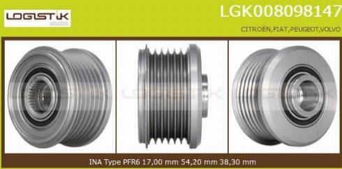 LGK LGK008098147 - Ремъчна шайба, генератор vvparts.bg