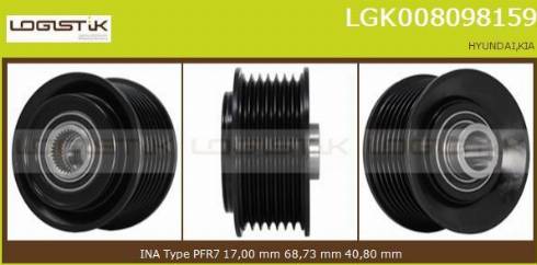 LGK LGK008098159 - Ремъчна шайба, генератор vvparts.bg