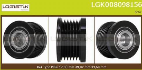 LGK LGK008098156 - Ремъчна шайба, генератор vvparts.bg
