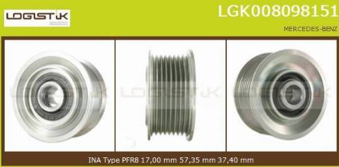 LGK LGK008098151 - Ремъчна шайба, генератор vvparts.bg