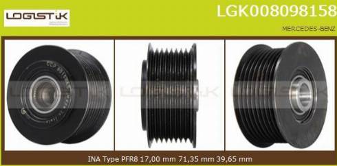 LGK LGK008098158 - Ремъчна шайба, генератор vvparts.bg