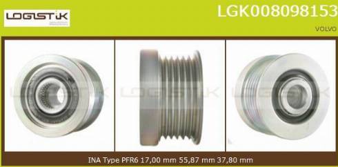 LGK LGK008098153 - Ремъчна шайба, генератор vvparts.bg