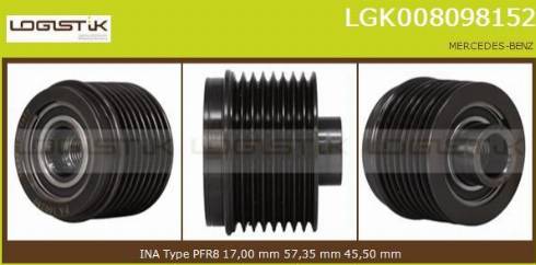 LGK LGK008098152 - Ремъчна шайба, генератор vvparts.bg