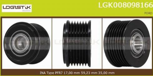 LGK LGK008098166 - Ремъчна шайба, генератор vvparts.bg