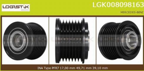 LGK LGK008098163 - Ремъчна шайба, генератор vvparts.bg