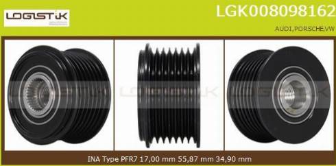 LGK LGK008098162 - Ремъчна шайба, генератор vvparts.bg