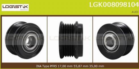 LGK LGK008098104 - Ремъчна шайба, генератор vvparts.bg