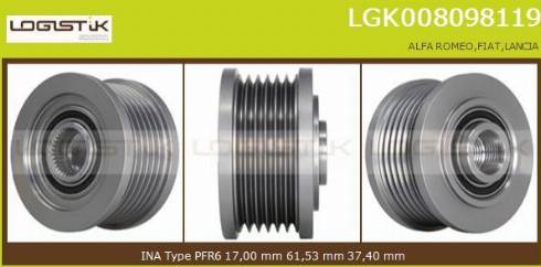 LGK LGK008098119 - Ремъчна шайба, генератор vvparts.bg