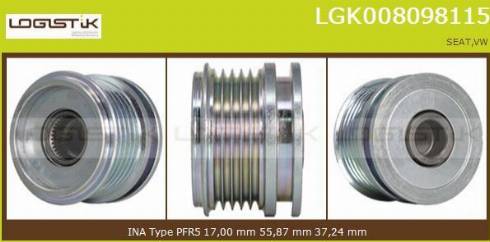 LGK LGK008098115 - Ремъчна шайба, генератор vvparts.bg