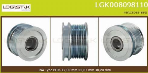LGK LGK008098110 - Ремъчна шайба, генератор vvparts.bg