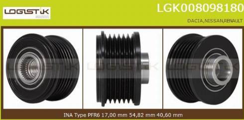 LGK LGK008098180 - Ремъчна шайба, генератор vvparts.bg
