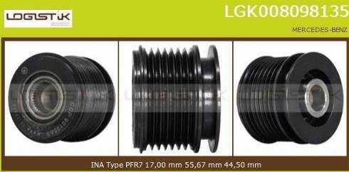 LGK LGK008098135 - Ремъчна шайба, генератор vvparts.bg