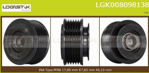 LGK LGK008098138 - Ремъчна шайба, генератор vvparts.bg