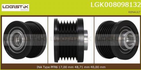 LGK LGK008098132 - Ремъчна шайба, генератор vvparts.bg
