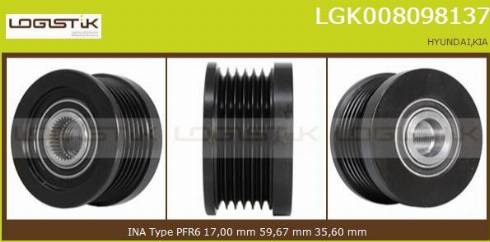 LGK LGK008098137 - Ремъчна шайба, генератор vvparts.bg