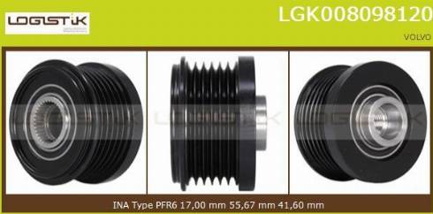 LGK LGK008098120 - Ремъчна шайба, генератор vvparts.bg