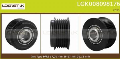 LGK LGK008098176 - Ремъчна шайба, генератор vvparts.bg