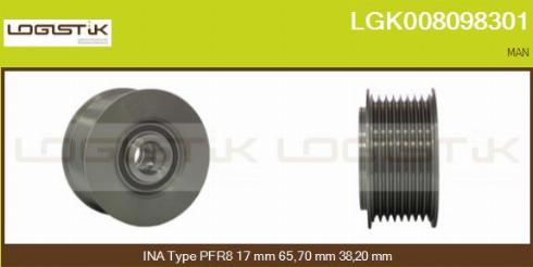 LGK LGK008098301 - Ремъчна шайба, генератор vvparts.bg