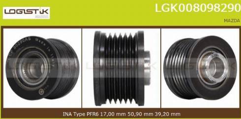 LGK LGK008098290 - Ремъчна шайба, генератор vvparts.bg