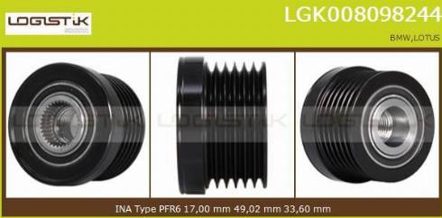 LGK LGK008098244 - Ремъчна шайба, генератор vvparts.bg