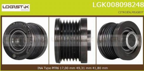 LGK LGK008098248 - Ремъчна шайба, генератор vvparts.bg