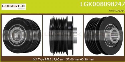 LGK LGK008098247 - Ремъчна шайба, генератор vvparts.bg