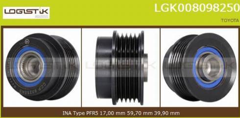 LGK LGK008098250 - Ремъчна шайба, генератор vvparts.bg