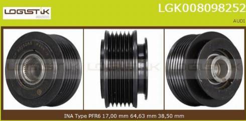 LGK LGK008098252 - Ремъчна шайба, генератор vvparts.bg