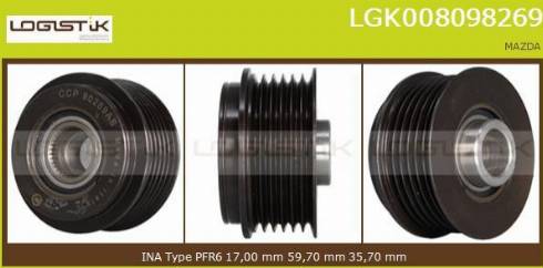 LGK LGK008098269 - Ремъчна шайба, генератор vvparts.bg