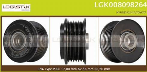 LGK LGK008098264 - Ремъчна шайба, генератор vvparts.bg