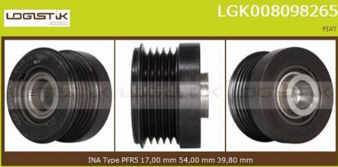 LGK LGK008098265 - Ремъчна шайба, генератор vvparts.bg