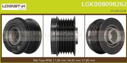 LGK LGK008098262 - Ремъчна шайба, генератор vvparts.bg