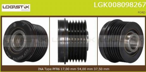 LGK LGK008098267 - Ремъчна шайба, генератор vvparts.bg