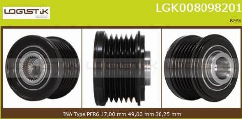 LGK LGK008098201 - Ремъчна шайба, генератор vvparts.bg