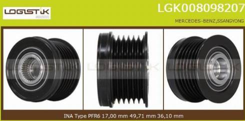 LGK LGK008098207 - Ремъчна шайба, генератор vvparts.bg