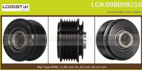 LGK LGK008098216 - Ремъчна шайба, генератор vvparts.bg