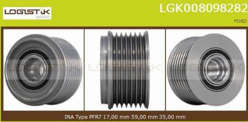 LGK LGK008098282 - Ремъчна шайба, генератор vvparts.bg