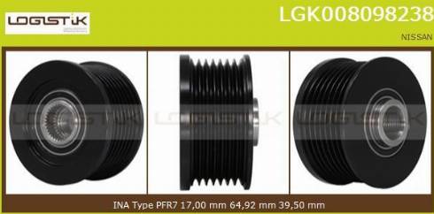 LGK LGK008098238 - Ремъчна шайба, генератор vvparts.bg