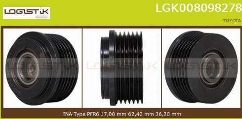 LGK LGK008098278 - Ремъчна шайба, генератор vvparts.bg