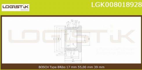 LGK LGK008018928 - Ремъчна шайба, генератор vvparts.bg