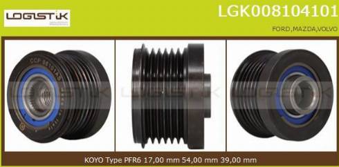 LGK LGK008104101 - Ремъчна шайба, генератор vvparts.bg
