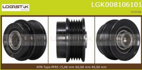 LGK LGK008106101 - Ремъчна шайба, генератор vvparts.bg
